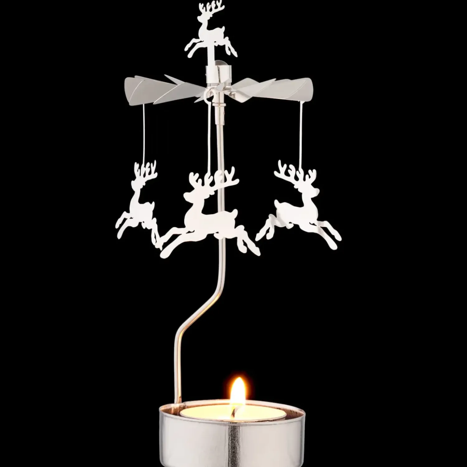 Käthe Wohlfahrt Teelicht-Karussell "Rentiere", Silber