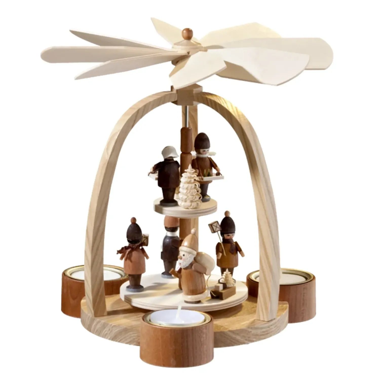 Käthe Wohlfahrt Teelicht-Pyramide "Weihnachtsmann Mit Striezelkinder"