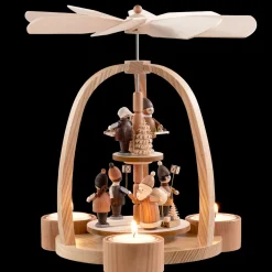 Käthe Wohlfahrt Teelicht-Pyramide "Weihnachtsmann Mit Striezelkinder"