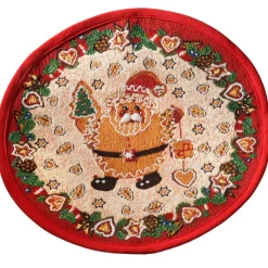 Käthe Wohlfahrt Tischdecke "Lebkuchenzeit Mit Weihnachtsmann" R 32 Cm