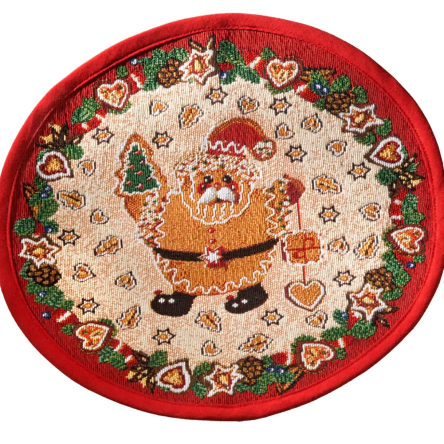 Käthe Wohlfahrt Tischdecke "Lebkuchenzeit Mit Weihnachtsmann" R 32 Cm