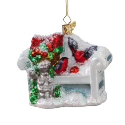 Poesie in Glas Verschneite Gartenbank