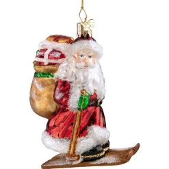 Poesie in Glas Weihnachtsmann Als Skifahrer