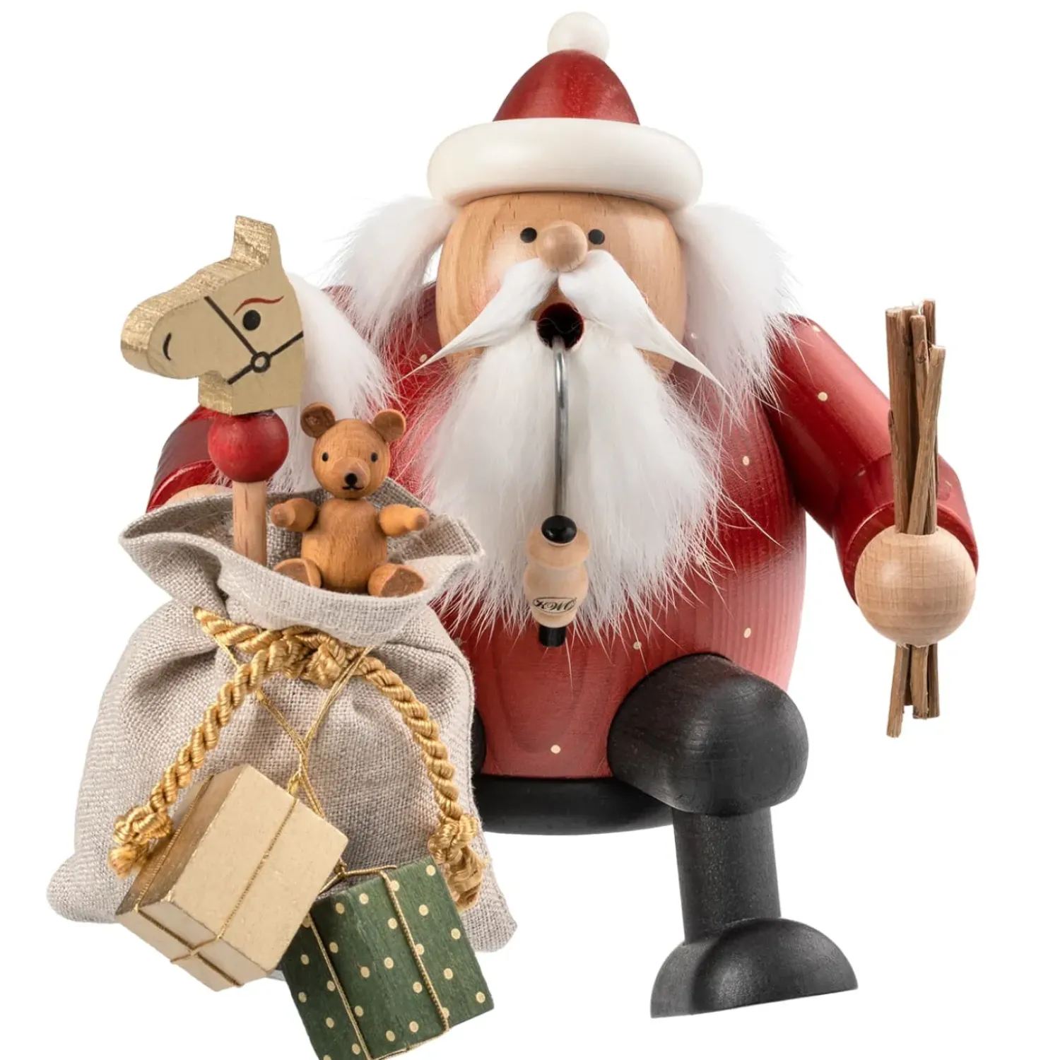 KWO Weihnachtsmann Mit Geschenkesack, Rauchermannchen