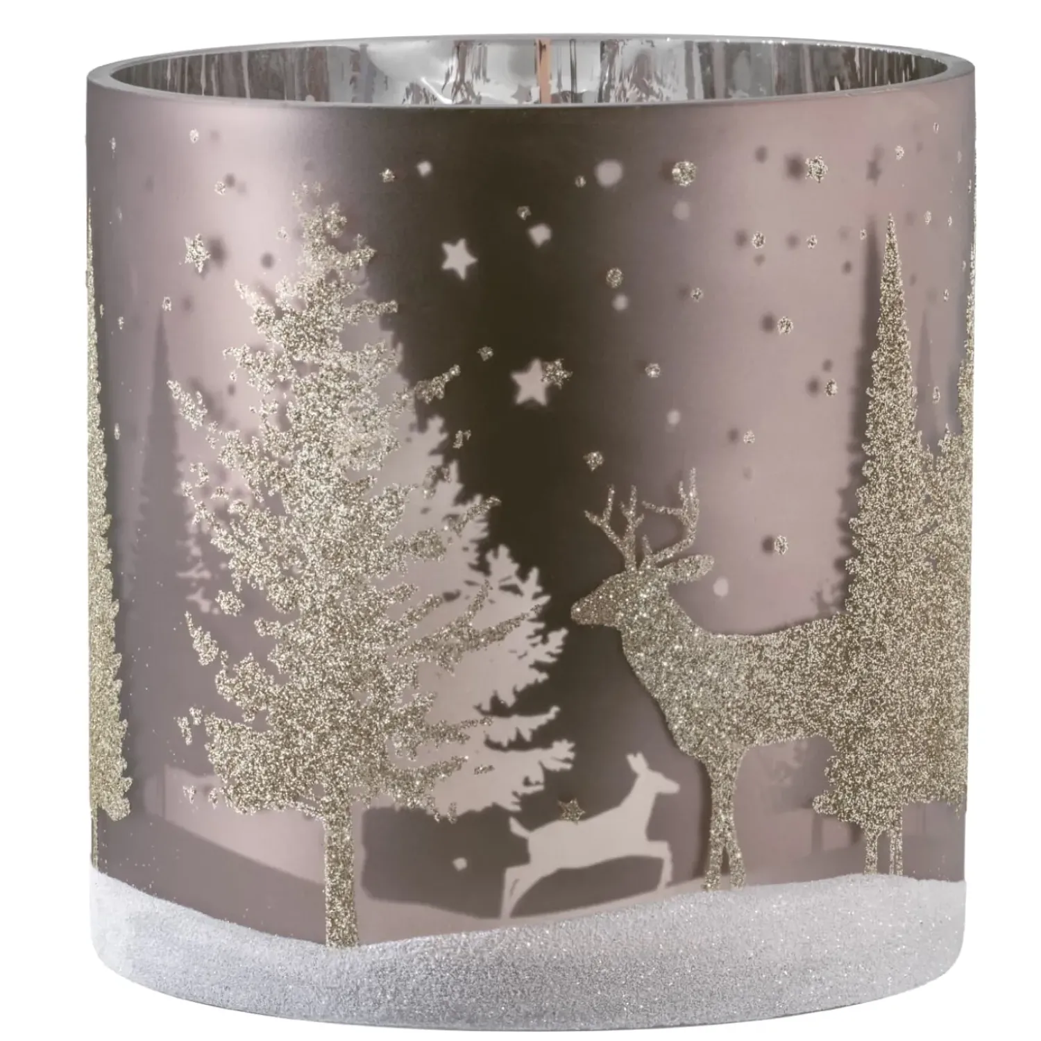 Käthe Wohlfahrt Windlicht "Hirsche Im Wald" Taupe, 15Cm