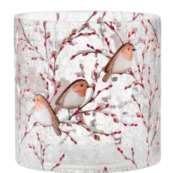 Käthe Wohlfahrt Windlicht "Rotkehlchenfamilie", 15 Cm