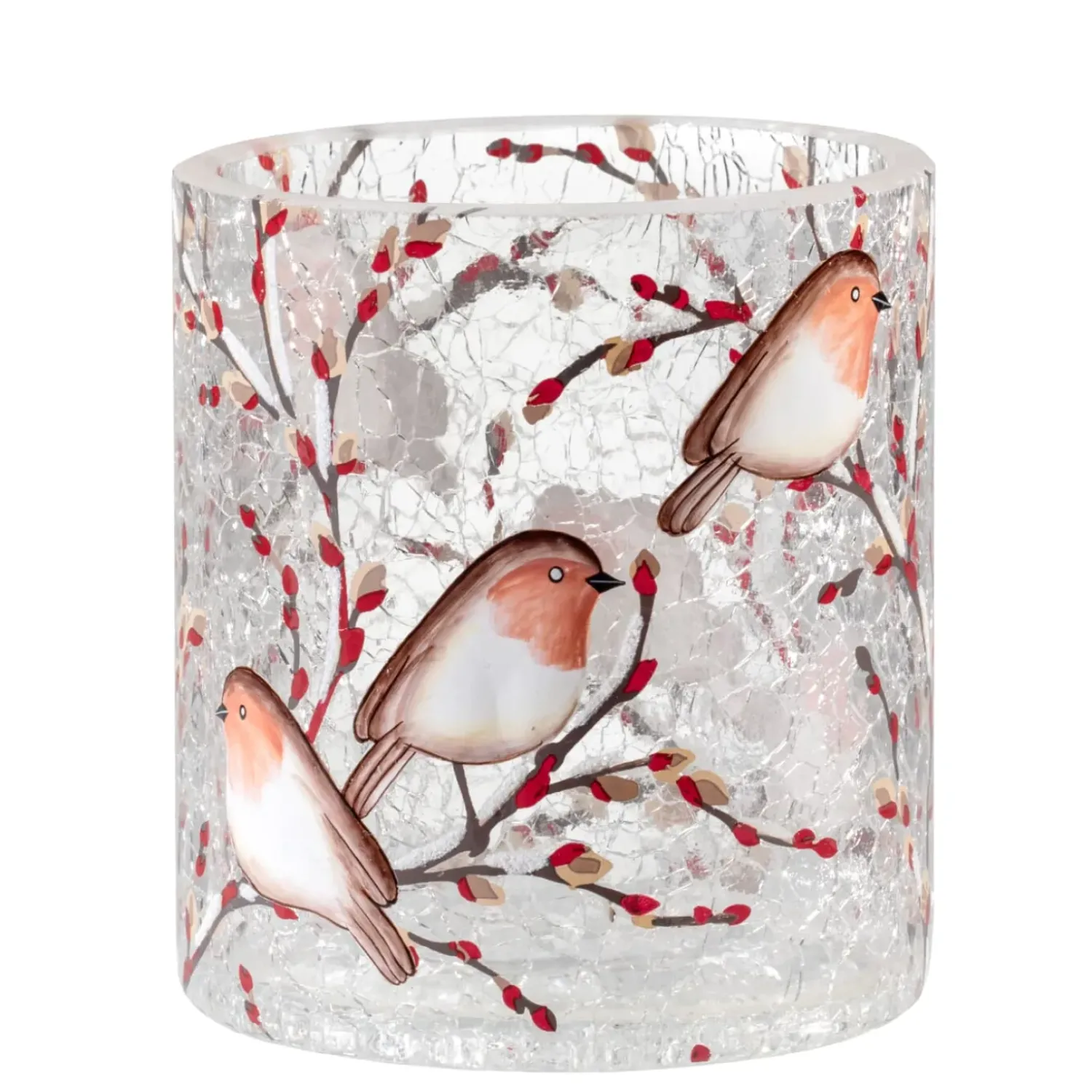 Käthe Wohlfahrt Windlicht "Rotkehlchenfamilie", 10 Cm