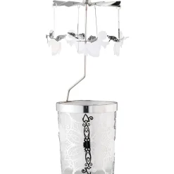 Käthe Wohlfahrt Windlicht-Karussell "Engel", Silber