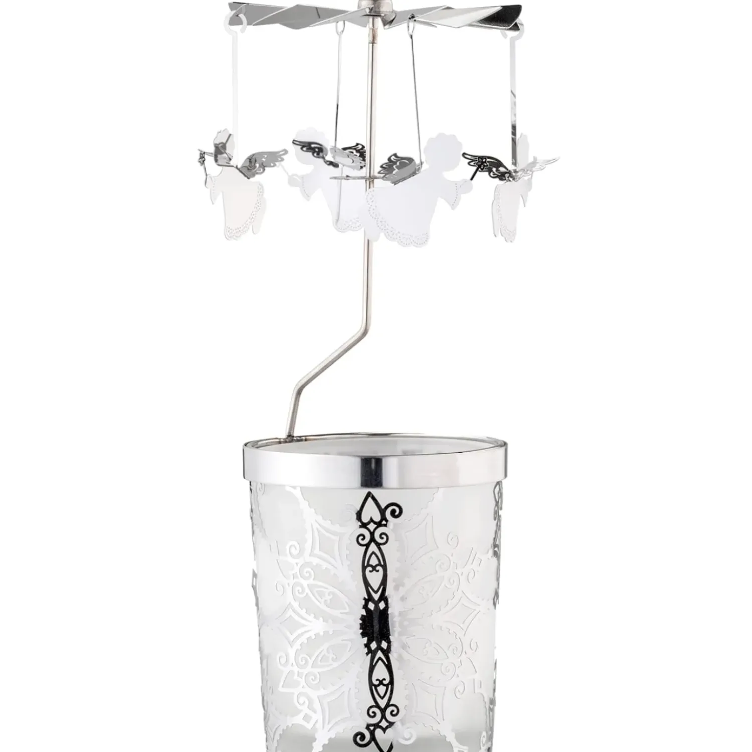 Käthe Wohlfahrt Windlicht-Karussell "Engel", Silber